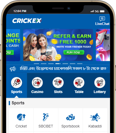 Crickex Bangladesh betting exchange site and online casino for BD players