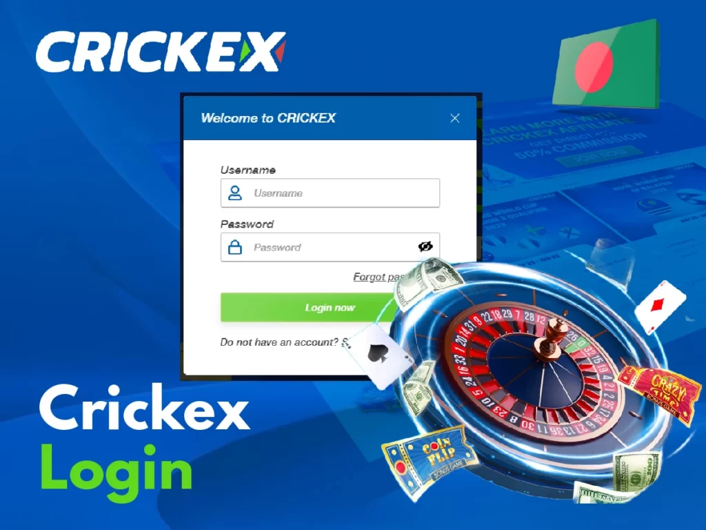 Crickex88 BD login form